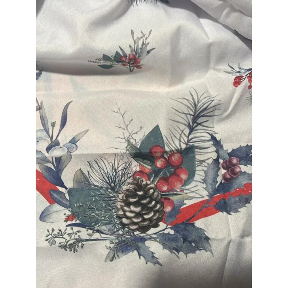 NEW 60” Round Winter Tablecloth